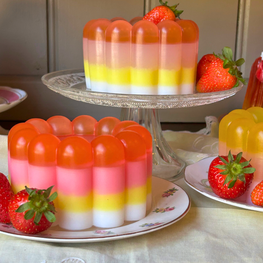 Pink, Red and Yellow Layered Jellies