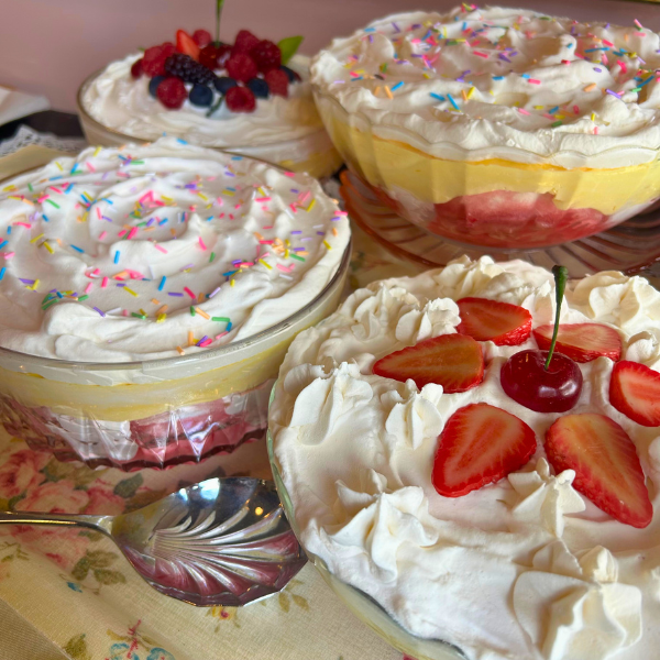 Trifle Topped with Mixed Berries