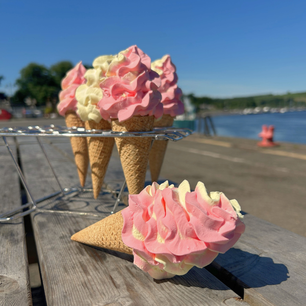 Strawberry & Custard Ice Cream Waffle Cone