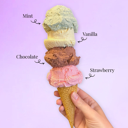 Scooped Ice Cream Waffle Cone