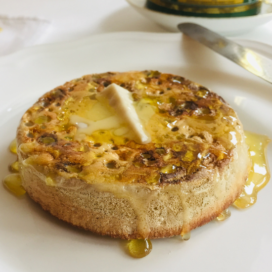 Toasted Crumpet with Butter & Syrup