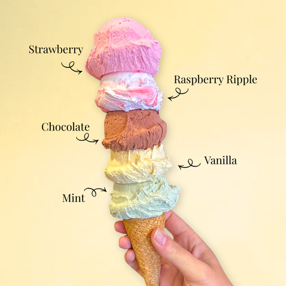 Scooped Ice Cream Waffle Cone