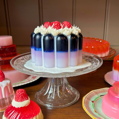 Blue Jelly with Raspberries and Cream