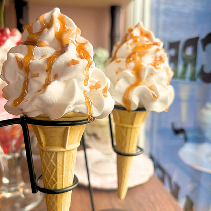 Vanilla Ice Cream with Caramel Sauce and Nuts