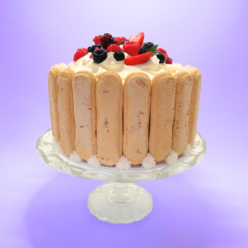 Charlotte Russe Cake with Berries