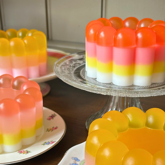 Pink, Red and Yellow Layered Jellies