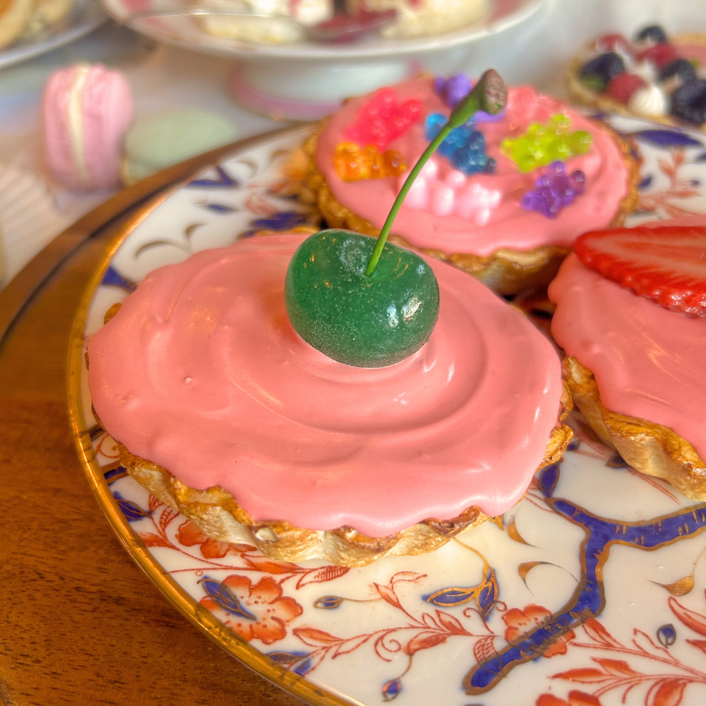 Set of 3 Fun Pink Custard Tarts