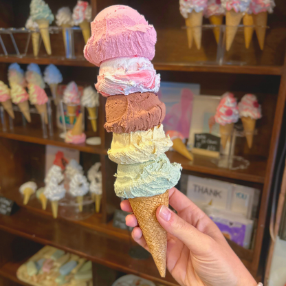 Scooped Ice Cream Waffle Cone