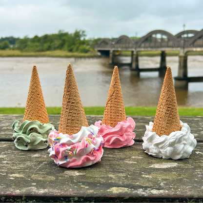 Dropped Waffle Ice Cream Cone