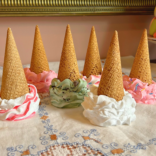 Dropped Waffle Ice Cream Cone