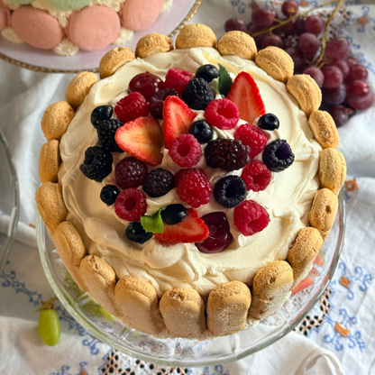 Charlotte Russe Cake with Berries