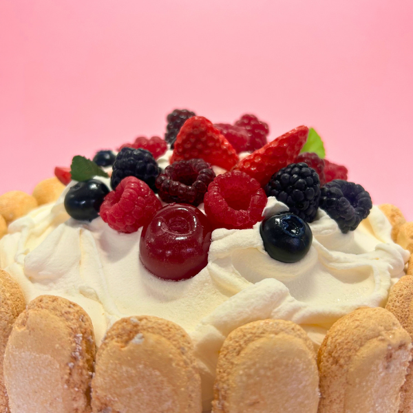 Charlotte Russe Cake with Berries