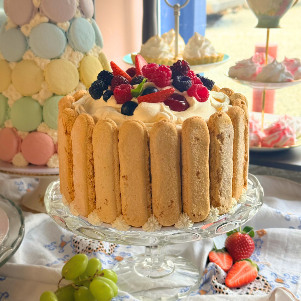 Charlotte Russe Cake with Berries