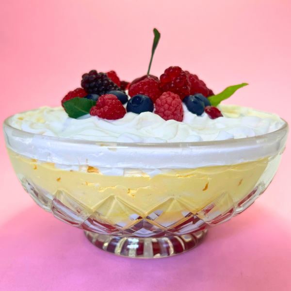 Trifle Topped with Mixed Berries