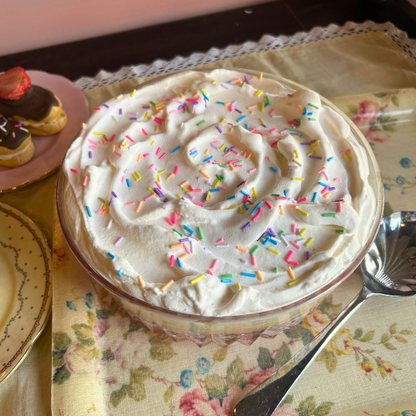 Sprinkle Trifle in Traditional Cut Glass Bowl