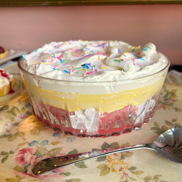 Sprinkle Trifle in Traditional Cut Glass Bowl