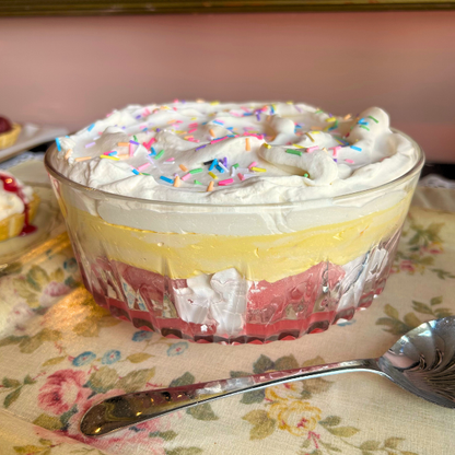 Sprinkle Trifle in Traditional Cut Glass Bowl