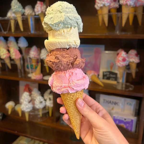 Scooped Ice Cream Waffle Cone