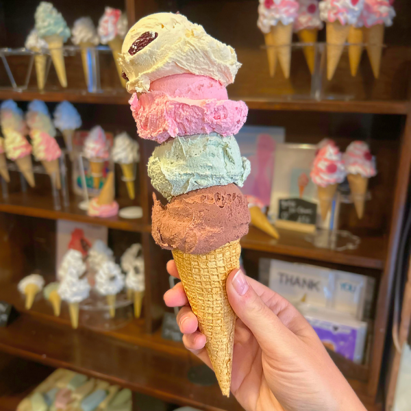 Scooped Ice Cream Waffle Cone