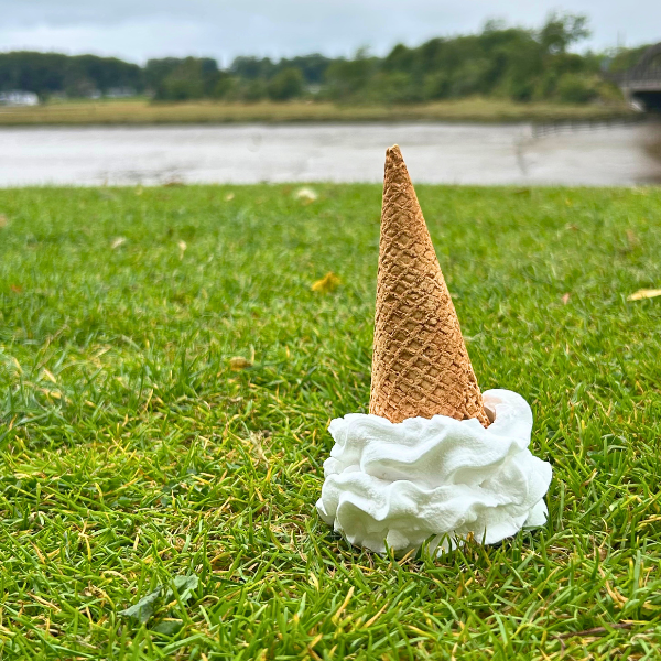 Dropped Waffle Ice Cream Cone