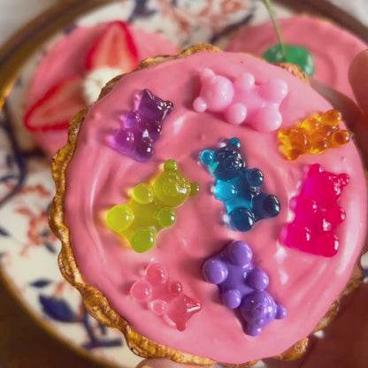 Set of 3 Fun Pink Custard Tarts